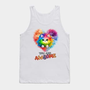 Fluffy: "You are awsome" collorful, cute, furry animals Tank Top